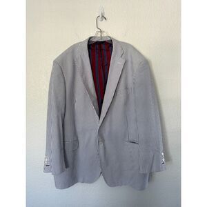 Brooks Brothers Blue White Pinstripe Blazer Sport Coat The Spaniard Custom Fit